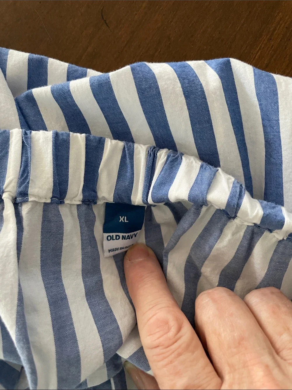 Old Navy Blue and White Striped Midi Skirt